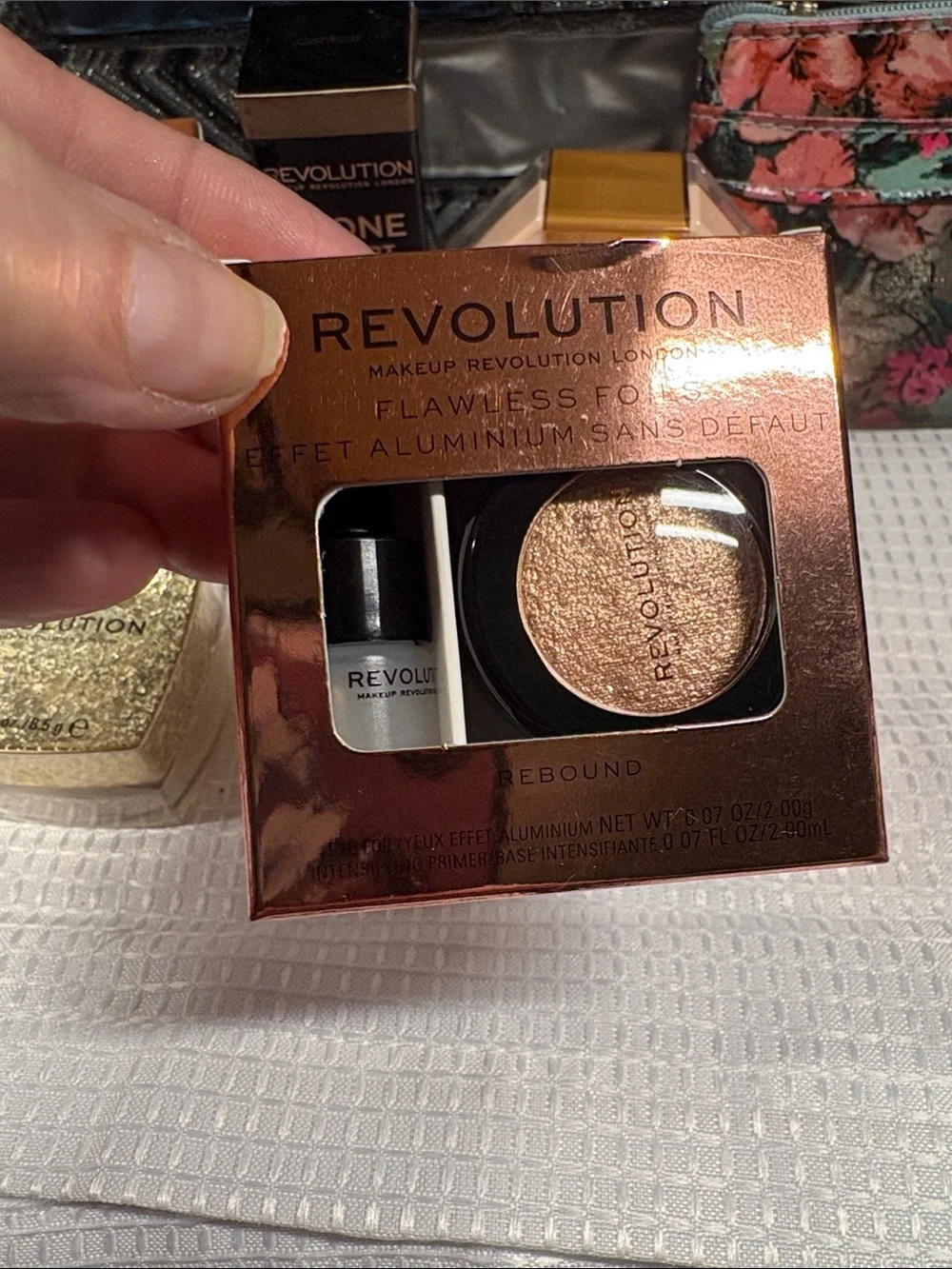 Revolution Bronzer & Contour Set with Pink Floral Pouch